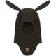 Mikk-Line Hjälmmössa i ull med kaninöron Wool Fullface Bunny Ears Dark Brown Melange