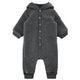 Mikk line babyoverall med huva i merinoull Anthracite Melange