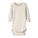 Lil' Atelier Långärmad babybody ribbad Turtledove