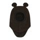 Huttelihut Ullbalaclava för barn med öron Dark Brown Melange