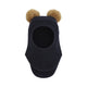 Huttelihut Balaclava för barn i ull med alpackabollar Dark Navy